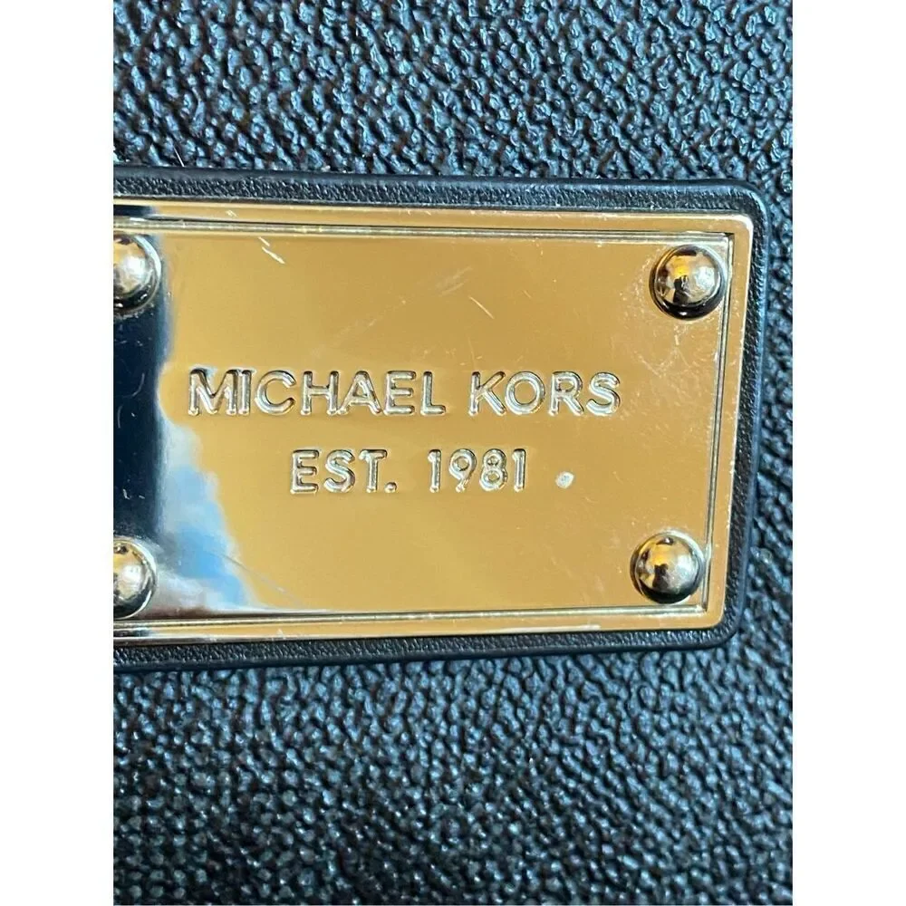 Michael Kors Black Signature Print Diaper Bag/Large Tote